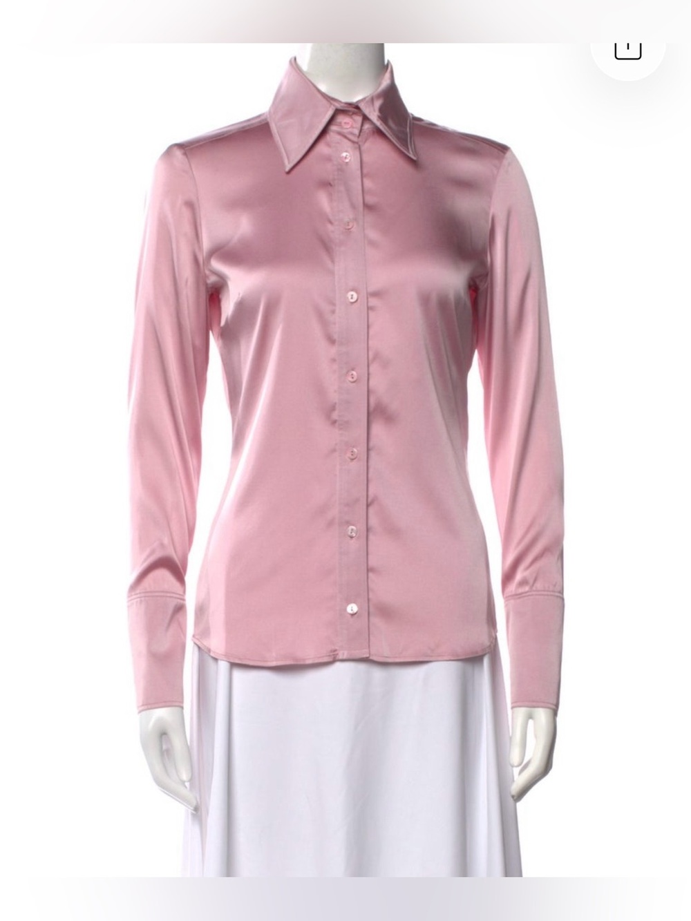 GUCCI VINTAGE PINK SATIN BUTTON DOWN TOP